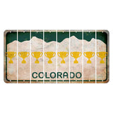 Colorado White|Green Mountains Cut License Plate Strips (Set of 8) Train