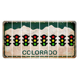Colorado White|Green Mountains Cut License Plate Strips (Set of 8) Tractor