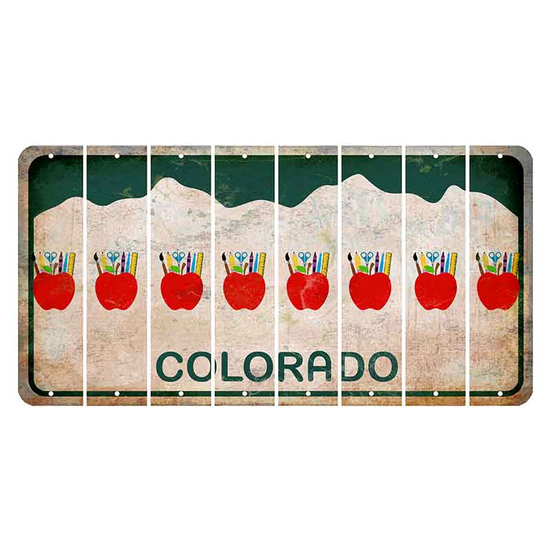 Colorado White|Green Mountains Cut License Plate Strips (Set of 8) Swordfish