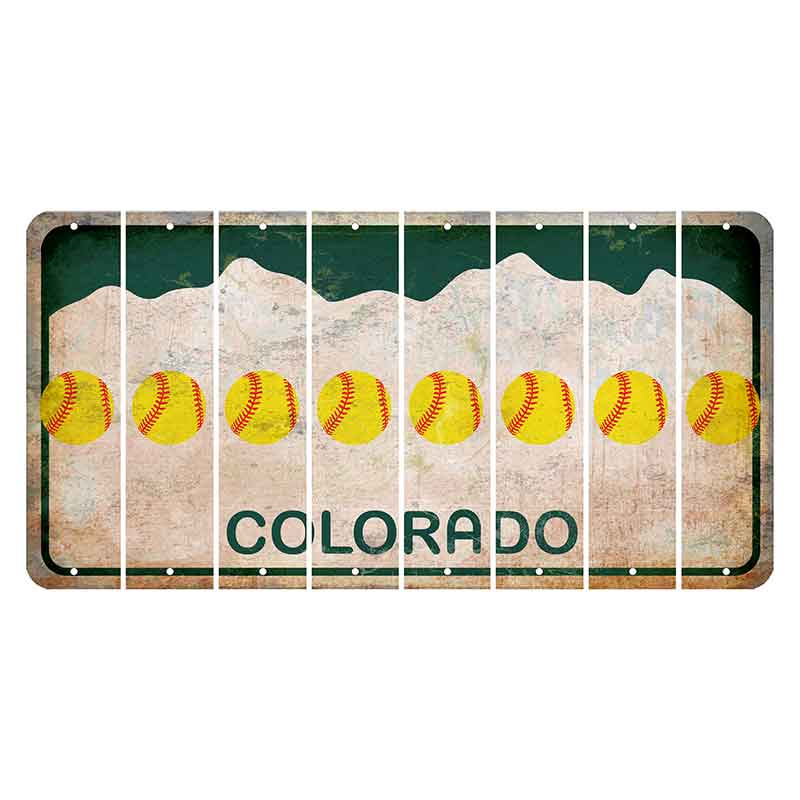 Colorado White|Green Mountains Cut License Plate Strips (Set of 8) Soccer Player