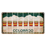 Colorado White|Green Mountains Cut License Plate Strips (Set of 8) French Fries
