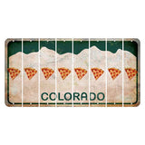 Colorado White|Green Mountains Cut License Plate Strips (Set of 8) Pine Tree