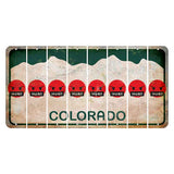 Colorado White|Green Mountains Cut License Plate Strips (Set of 8) Emoji - Pissed