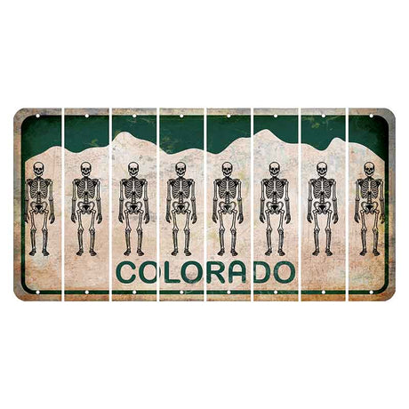 Colorado White|Green Mountains Cut License Plate Strips (Set of 8) Shotgun