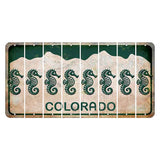 Colorado White|Green Mountains Cut License Plate Strips (Set of 8) Scorpion