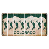 Colorado White|Green Mountains Cut License Plate Strips (Set of 8) Basketball Player