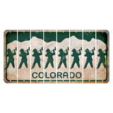 Colorado White|Green Mountains Cut License Plate Strips (Set of 8) Fireman with Axe