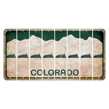 Colorado White|Green Mountains Cut License Plate Strips (Set of 8) Trailer