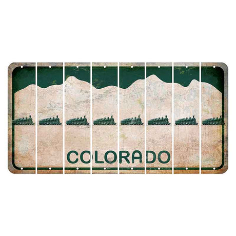 Colorado White|Green Mountains Cut License Plate Strips (Set of 8) Trailer
