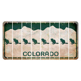 Colorado White|Green Mountains Cut License Plate Strips (Set of 8) Beaver