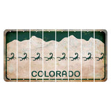Colorado White|Green Mountains Cut License Plate Strips (Set of 8) School Bus