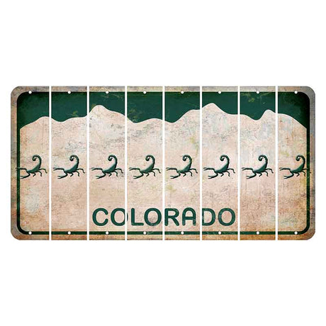 Colorado White|Green Mountains Cut License Plate Strips (Set of 8) School Bus