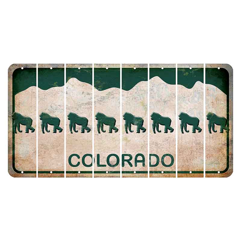 Colorado White|Green Mountains Cut License Plate Strips (Set of 8) Gorilla