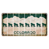 Colorado White|Green Mountains Cut License Plate Strips (Set of 8) Gorilla
