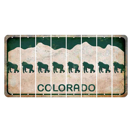 Colorado White|Green Mountains Cut License Plate Strips (Set of 8) Gorilla