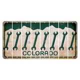 Colorado White|Green Mountains Cut License Plate Strips (Set of 8) Wrecking Ball Crane