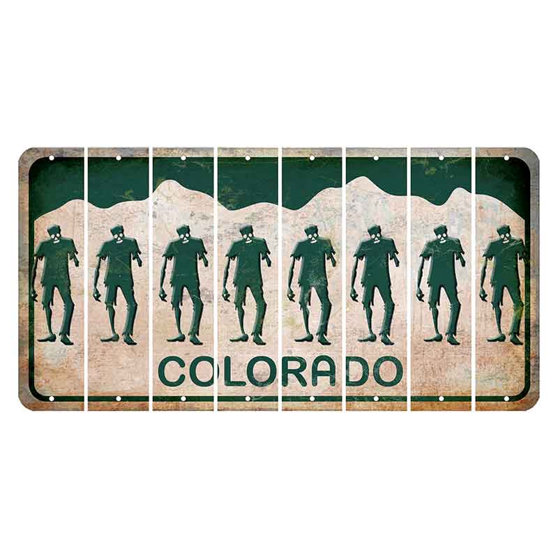 Colorado White|Green Mountains Cut License Plate Strips (Set of 8) Yin Yang