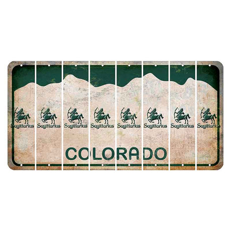 Colorado White|Green Mountains Cut License Plate Strips (Set of 8) Zodiac Sign - Pisces
