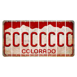 Colorado White|Red Mountains Cut License Plate Strips (Set of 8) C