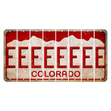 Colorado White|Red Mountains Cut License Plate Strips (Set of 8) E