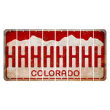Colorado White|Red Mountains Cut License Plate Strips (Set of 8) H