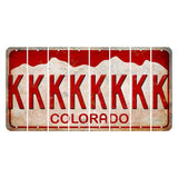 Colorado White|Red Mountains Cut License Plate Strips (Set of 8) K
