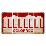 Colorado White|Red Mountains Cut License Plate Strips (Set of 8) L