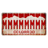 Colorado White|Red Mountains Cut License Plate Strips (Set of 8) M