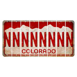 Colorado White|Red Mountains Cut License Plate Strips (Set of 8) N