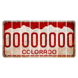Colorado White|Red Mountains Cut License Plate Strips (Set of 8) O