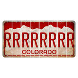 Colorado White|Red Mountains Cut License Plate Strips (Set of 8) R