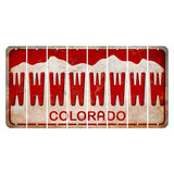 Colorado White|Red Mountains Cut License Plate Strips (Set of 8) W