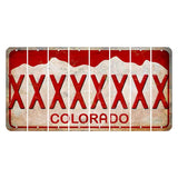 Colorado White|Red Mountains Cut License Plate Strips (Set of 8) X