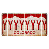 Colorado White|Red Mountains Cut License Plate Strips (Set of 8) Y