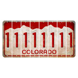 Colorado White|Red Mountains Cut License Plate Strips (Set of 8) 1