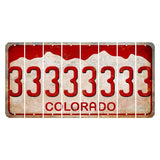 Colorado White|Red Mountains Cut License Plate Strips (Set of 8) 3