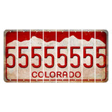 Colorado White|Red Mountains Cut License Plate Strips (Set of 8) 5