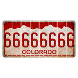 Colorado White|Red Mountains Cut License Plate Strips (Set of 8) 6