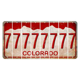 Colorado White|Red Mountains Cut License Plate Strips (Set of 8) 7