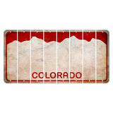 Colorado White|Red Mountains Cut License Plate Strips (Set of 8) Blank