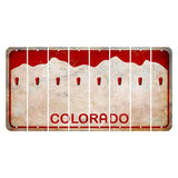 Colorado White|Red Mountains Cut License Plate Strips (Set of 8) Apostrophe