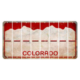 Colorado White|Red Mountains Cut License Plate Strips (Set of 8) Hyphen