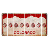 Colorado White|Red Mountains Cut License Plate Strips (Set of 8) Grenade