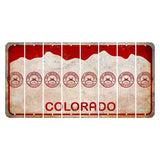 Colorado White|Red Mountains Cut License Plate Strips (Set of 8) 2nd Amendment