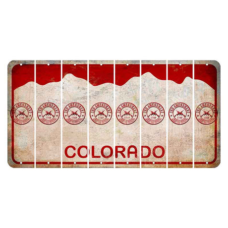 Colorado White|Red Mountains Cut License Plate Strips (Set of 8) 2nd Amendment