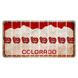 Colorado White|Red Mountains Cut License Plate Strips (Set of 8) Pumpkin