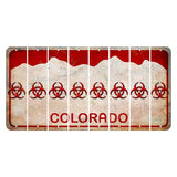 Colorado White|Red Mountains Cut License Plate Strips (Set of 8) Radioactive