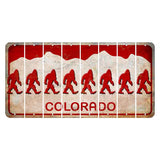 Colorado White|Red Mountains Cut License Plate Strips (Set of 8) Bigfoot