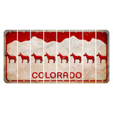 Colorado White|Red Mountains Cut License Plate Strips (Set of 8) Donkey
