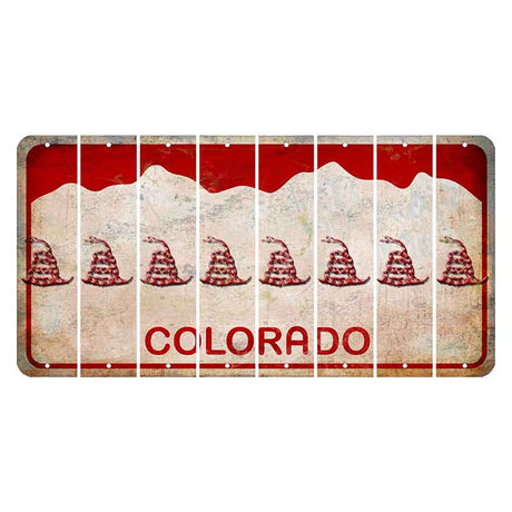 Colorado White|Red Mountains Cut License Plate Strips (Set of 8) Gadsden